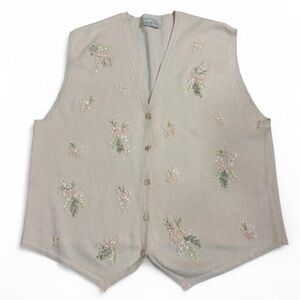 Croquette Pastel Pink Floral Embroidered Vest